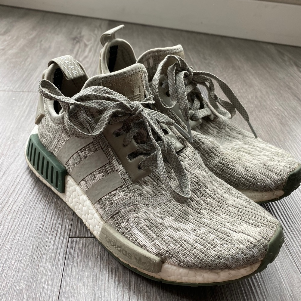 Adidas NMD R1 Army Green and White